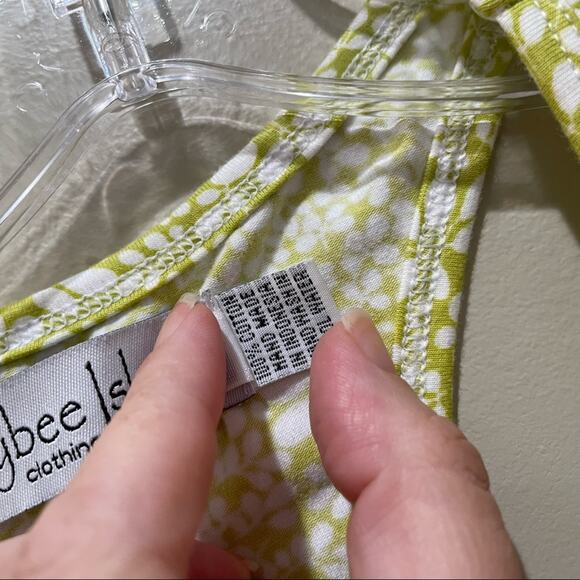 Tybee Island Racerback Leaf Print Dress Yellow Green Size Small - Picture 6 of 6